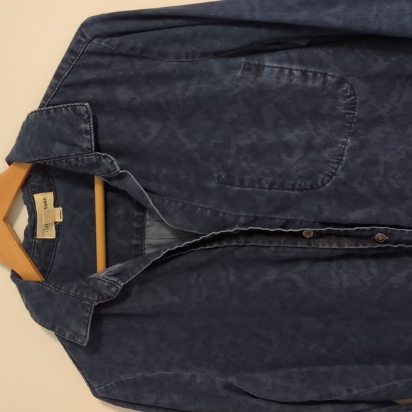 Anthropology X Cloth & Stone Women's Blue Tencel Boho Button Down Shirt Sz S - Picture 2 of 7